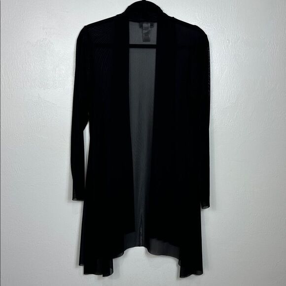 Tommy Bahama Black Mesh Sheer Open Front Long Sleeve Cardigan Size XS - Picture 5 of 9